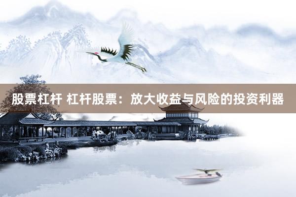 股票杠杆 杠杆股票：放大收益与风险的投资利器