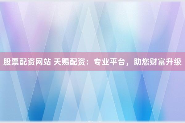 股票配资网站 天赐配资：专业平台，助您财富升级