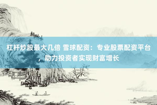 杠杆炒股最大几倍 雪球配资：专业股票配资平台，助力投资者实现财富增长