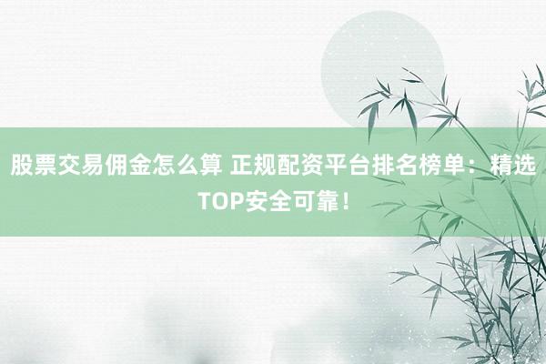 股票交易佣金怎么算 正规配资平台排名榜单：精选TOP安全可靠！