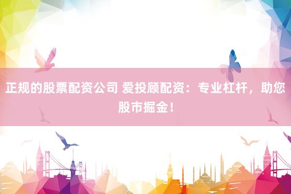 正规的股票配资公司 爱投顾配资：专业杠杆，助您股市掘金！