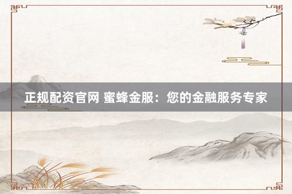 正规配资官网 蜜蜂金服：您的金融服务专家