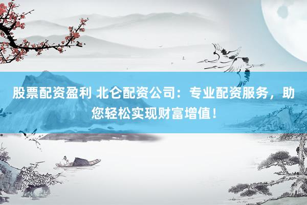 股票配资盈利 北仑配资公司：专业配资服务，助您轻松实现财富增值！