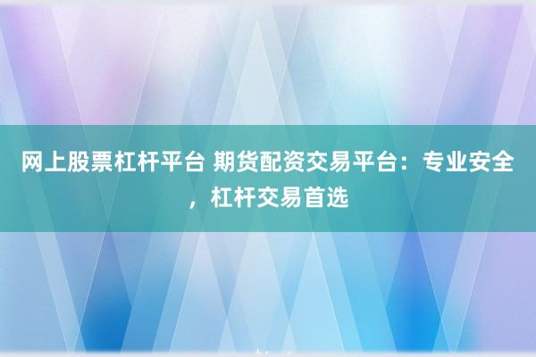 网上股票杠杆平台 期货配资交易平台:专业安全,杠杆交易首选