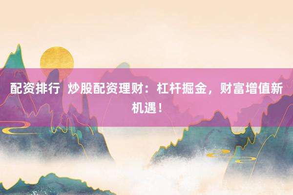 配资排行  炒股配资理财：杠杆掘金，财富增值新机遇！