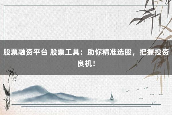 股票融资平台 股票工具：助你精准选股，把握投资良机！