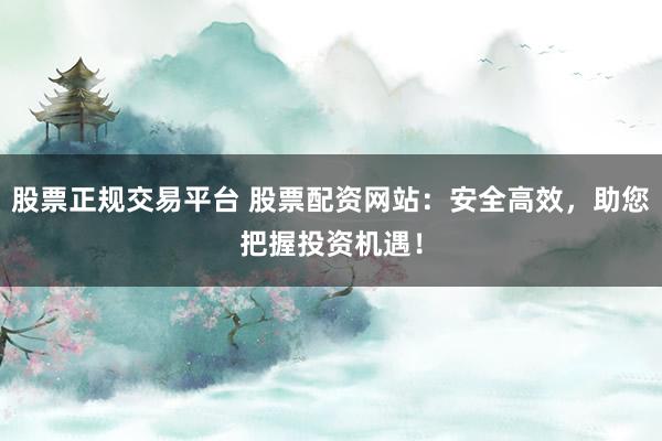 股票正规交易平台 股票配资网站：安全高效，助您把握投资机遇！