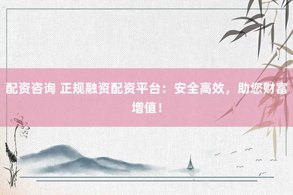 配资咨询 正规融资配资平台:安全高效,助您财富增值!